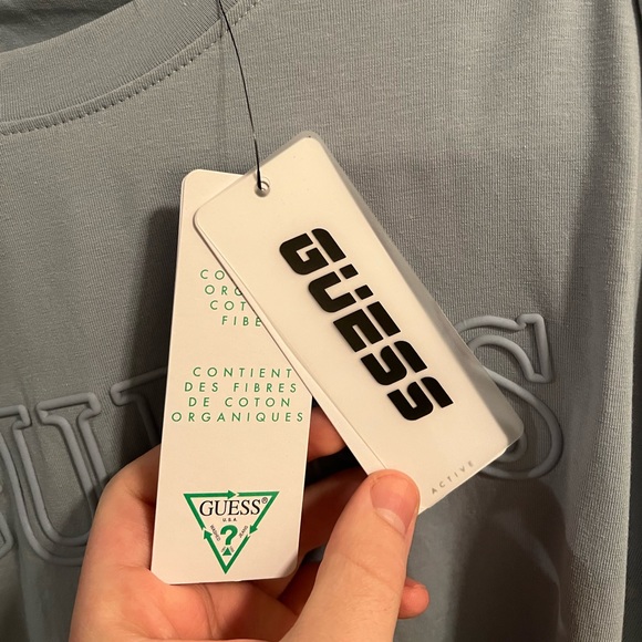 Light/greyish blue men’s Guess t-shirt Large - Picture 2 of 3